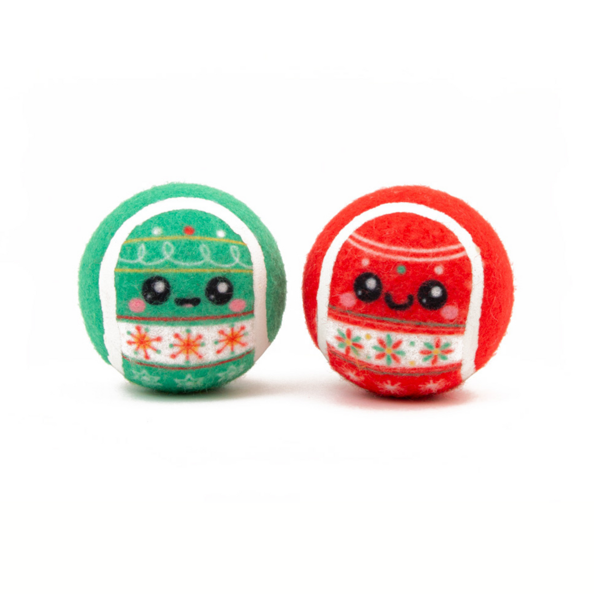 Holiday Baubles Tennis Ball Dog Toy 2pk Large Battersea Shop