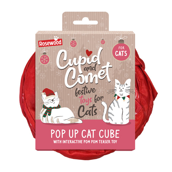 Candy Cane Pop Up Cube Cat Toy Battersea Shop