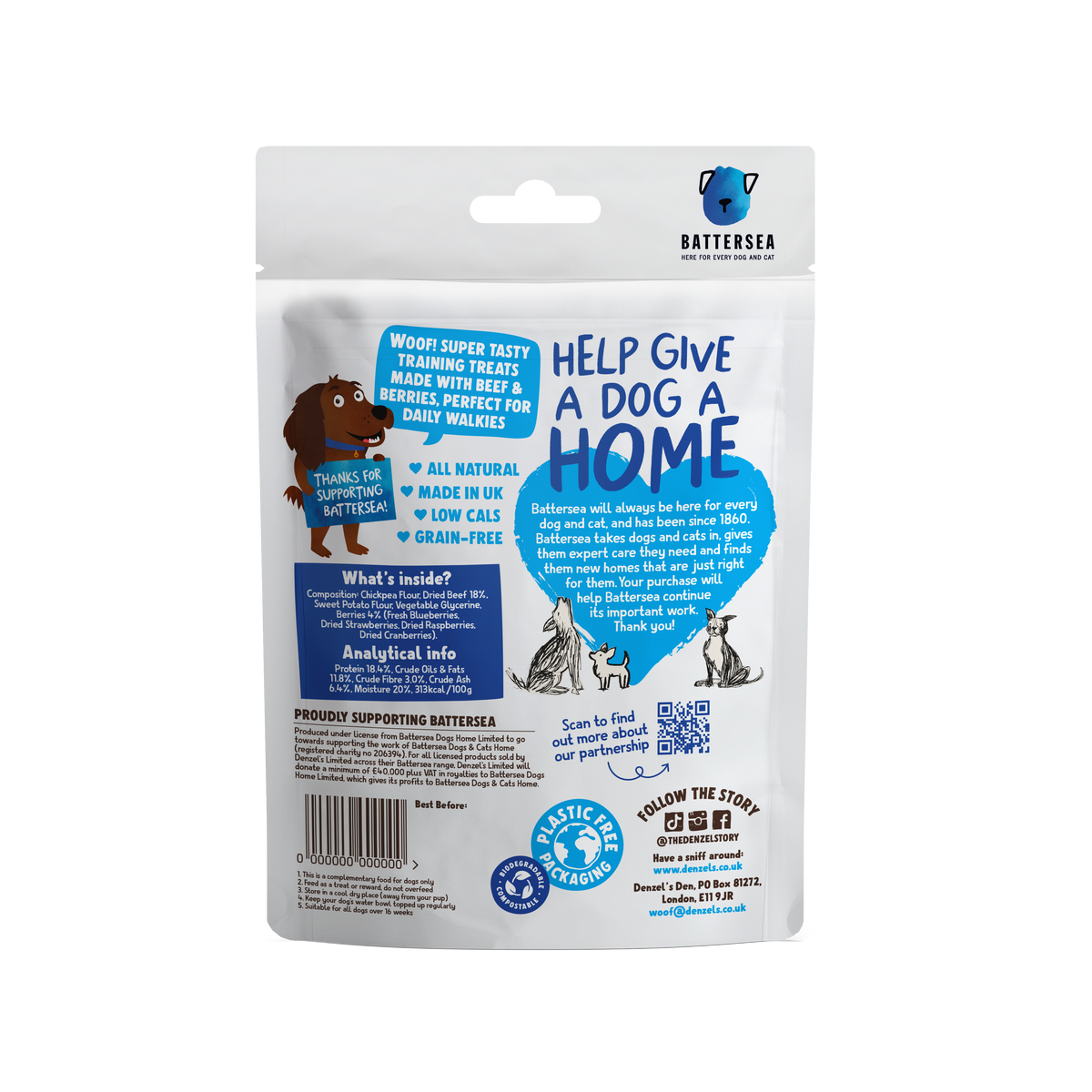 Denzel's Battersea Hearts For Dogs Treats 90g – Battersea Shop