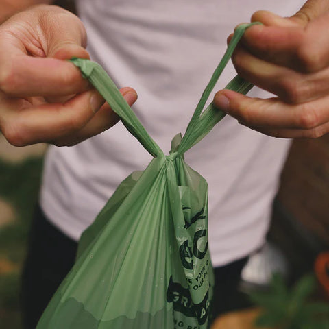 Large Poop Bag with Handles (120pk), recycled poop bags, poop bags, 100% post-consumer recycled material