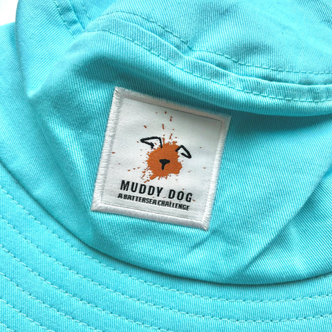 Battersea Muddy Dog Bucket Hat, Muddy Dog, muddy dog merchandise, Battersea Branded, Battersea merchandise, muddy dog challenge, muddy dog event, bucket hat, blue bucket hat