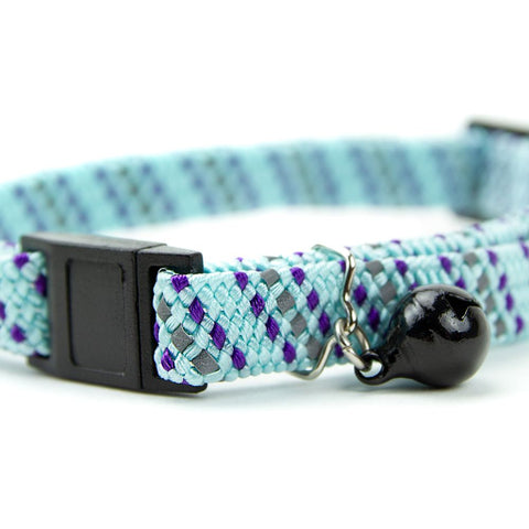 Reflective Blue Cat Collar, cat collar, Strong durable cat collar, Quick release safety buckle, Quick release cat collar