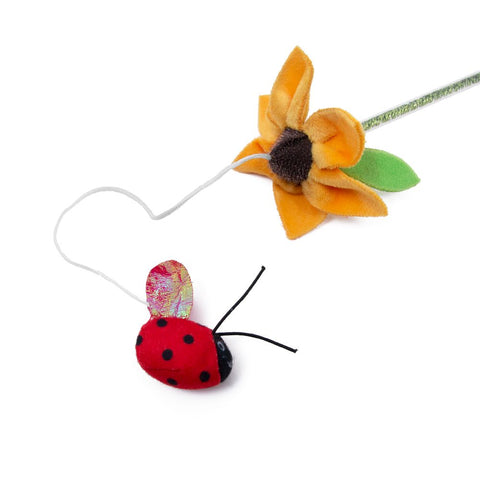 Cat Ladybird Dangler Wand Toy, cat toy, cat wand, kitten toy, cat enrichment, cat stimulation,