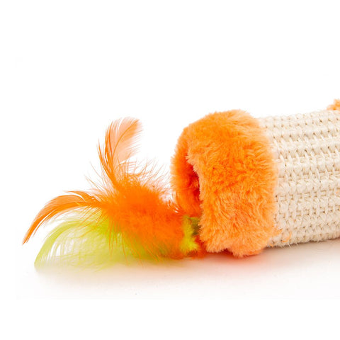 Sisal Feather Roller Cat Toy, cat toy, cat stimulation, cat feather toy