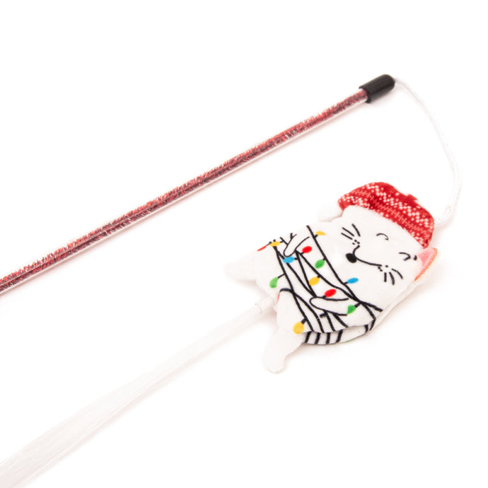 Lights Tangled Mouse Cat Dangler 40cm Wand Toy, Chilly Penguin Cat Dangler 40cm Wand Toy, cat wand, cat toy, cat enrichment