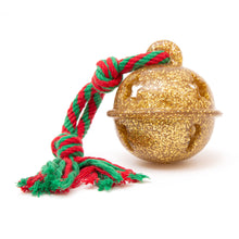Load image into Gallery viewer, TPR Treat Bell 9cm &amp; Knotted Rope Dog Toy, treat toy, dog enrichment, Dog toy, dog plush, Christmas gift, Christmas dog, dog tug toy, 