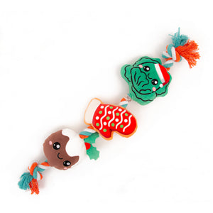 Christmas Rope Sprout, Mitten And Pudding Dog Toy