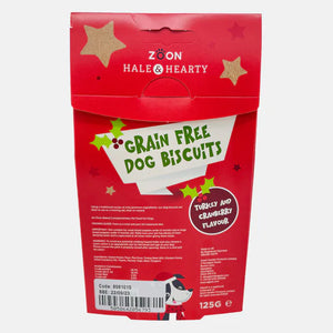 Hale & Hearty Turkey & Cranberry Grain Free Dog Biscuits 125g