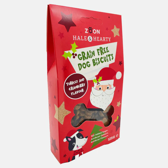 Hale & Hearty Turkey & Cranberry Grain Free Dog Biscuits 125g