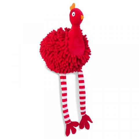 Red Noodly Partridge Dog Toy, Christmas, Christmas toy, plush, dog toy, dog plush, 