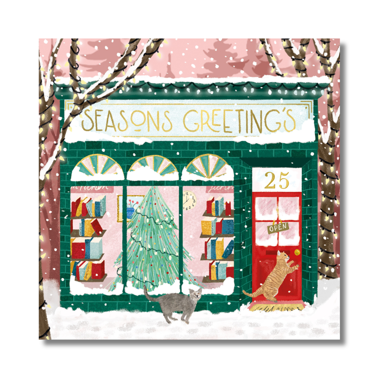 Battersea Christmas Book Shop Single Card