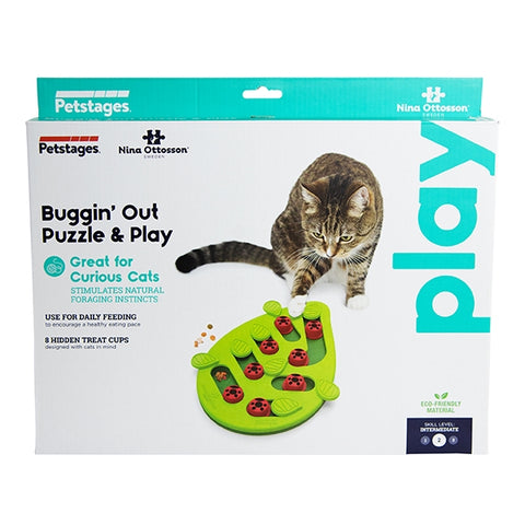 Nina Ottosson Puzzle & Play Buggin Out Cat Feeder, cat puzzle game, slow feeder, cat slow feeder, cat enrichment