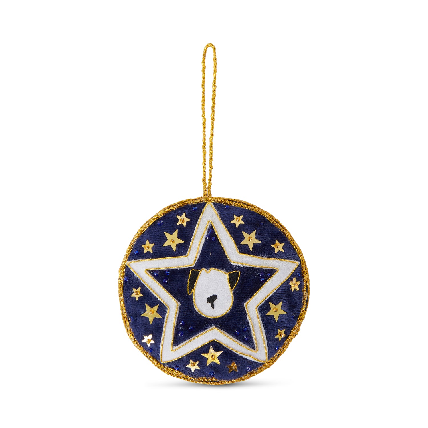 Battersea Dog Hanging Decoration White Star