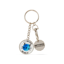 Load image into Gallery viewer, Battersea Watercolour Cat Trolley Coin Keyring