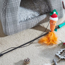 Load image into Gallery viewer,  cat toys, catnip, christmas toy, cat wand toy,Santa Carrot Tickle Stick Cat Wand Toy 