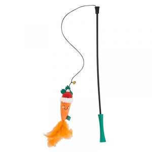 Santa Carrot Tickle Stick Dangler Cat Toy