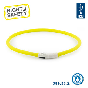 LED Night Safety Flashing Dog Collar Yellow