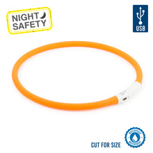 Load image into Gallery viewer, LED Night Safety Flashing Dog Collar Orange