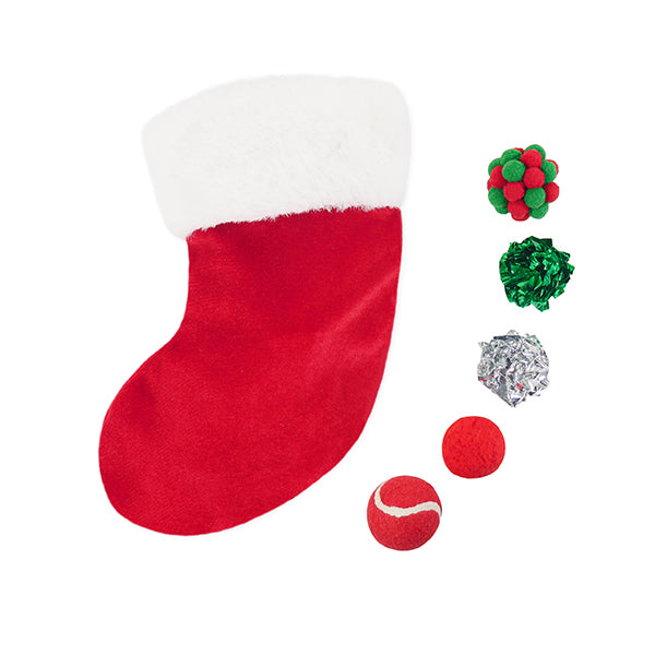 Christmas Balls Cat Toy Stocking