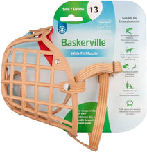 Load image into Gallery viewer, Baskerville Wide Fit Anti Scavenge Muzzle for Dogs, brachycephalic muzzle, staffies, boxers, rottweillers, mastiffs, short nosed dogs, dog muzzle, basket muzzle