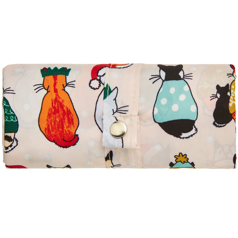 Christmas Cats in Waiting Packable Shopper, tote bag, reusable bag, cats, christmas presents