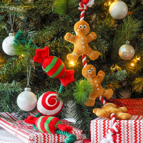 Xmas Tugga Candy Sweets Dog Toy, Christmas, Christmas toy, plush, dog toy, dog plush, rope tug toy