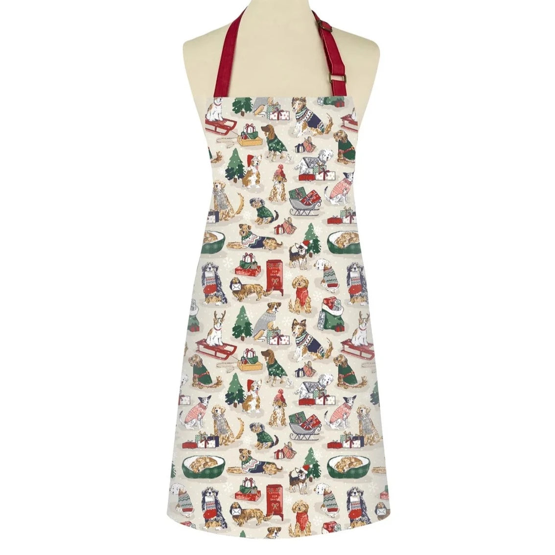 Merry Mutts Cotton Apron, kitchenware, dogs, christmas presents
