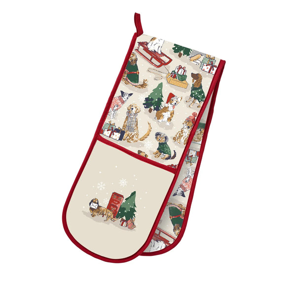 Merry Mutts Cotton Double Oven Glove, oven glove, kitchenware, christmas presents, dogs