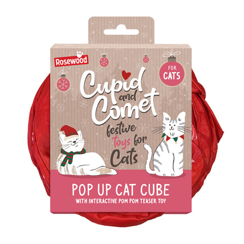 Candy Cane Pop Up Cube Cat Toy