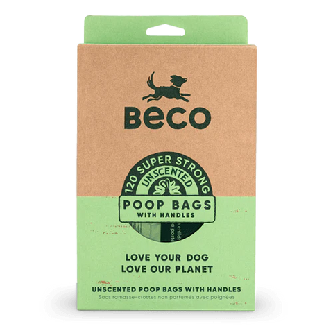 Large Poop Bag with Handles (120pk), recycled poop bags, poop bags,  100% post-consumer recycled material, 