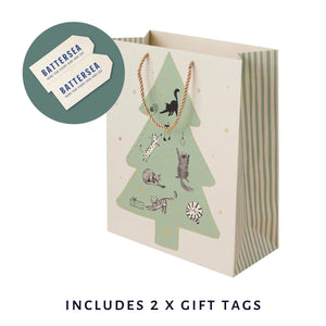 Battersea Christmas Cats Large Gift Bag