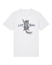 Load image into Gallery viewer, Cat Dad Organic White T-Shirt