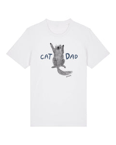 Cat Dad Organic White T-Shirt