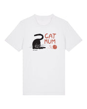 Load image into Gallery viewer, Cat Mum Organic White T-Shirt