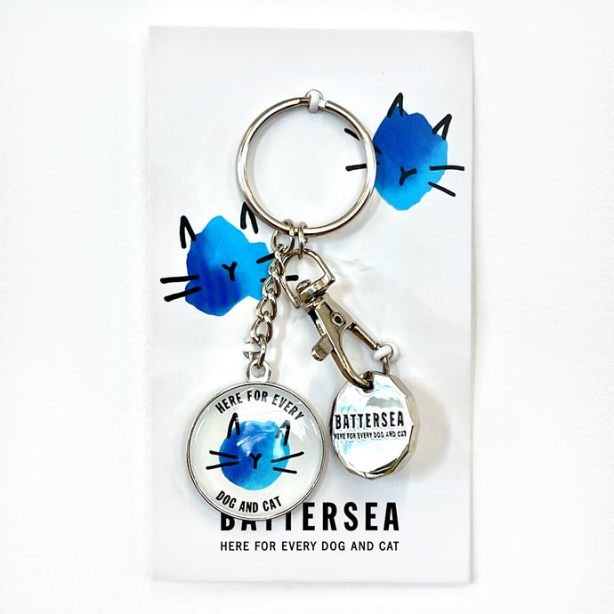 Battersea Cat Trolley Coin Keyring, trolley coin keyring, keyring, Battersea, cat keyring