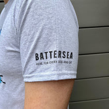 Load image into Gallery viewer, Battersea Watercolour Cats T-Shirt, Battersea branded, battersea t-shirt, Battersea merchandise, grey t-shirt
