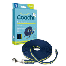 Load image into Gallery viewer, Coachi Training Line Navy &amp; Lime 5m, dog lead, dog training lead, small dogs, puppy, puppies, training, long lead, 10m lead, dog essentials, dog walking, dog training, recall line, recall lead