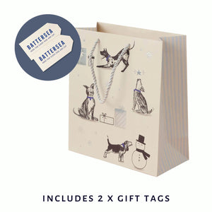 Battersea Christmas Dogs Medium Gift Bag