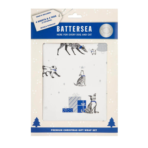 Battersea Christmas Dogs Gift Wrap