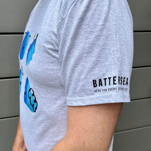 Battersea Watercolour Dogs T-Shirt, Battersea branded, battersea t-shirt, Battersea merchandise, grey t-shirt