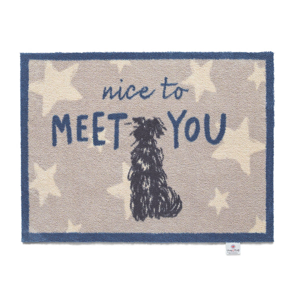 Battersea Nice to Meet You - Indoor Floor Mat 50x75cm, door mat, dog door mat, eco friendly, recycled, homeware, carpet, UK made, Battersea branded, 