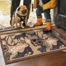 Load image into Gallery viewer, Battersea Dog Stretch - Indoor Floor Mat 65x85cm, door mat, dog door mat, eco friendly, recycled, homeware, carpet, UK made, Battersea branded,