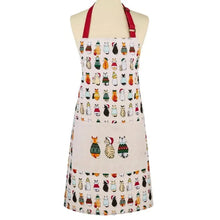 Load image into Gallery viewer, Christmas Cats in Waiting Cotton Apron, kitchenware, cats, christmas presents