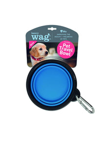 Travel Dog Bowl - 350ml, henry wag, travel bowl, dog bowl, collapsible bowl, pet bowl, water bowl, blue water bowl