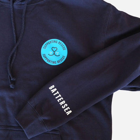 Battersea Supporting Rescue Hoodie, Battersea hoody, WBFR hoodie, Wear Blue for Rescue, Battersea, WBFR, Battersea branded, Battersea merchandise, Supporting Rescue, Rescue is my favourite breed, wearblueforrescue,