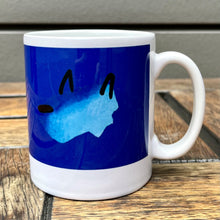Load image into Gallery viewer, Battersea Mug - blue, battersea mug, battersea merchandise, battersea branded, mug, dog mug, cat mug, watercolour dog, watercolour cat, rescue is best,