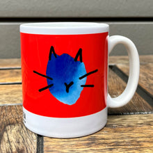 Load image into Gallery viewer, Battersea Mug - vermillion, battersea mug, battersea merchandise, battersea branded, mug, dog mug, cat mug, watercolour dog, watercolour cat, rescue is best,