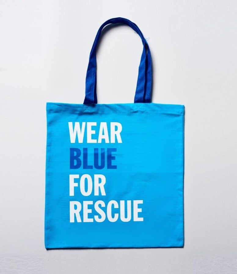 Wear Blue For Rescue Canvas Tote Bag – Battersea Shop