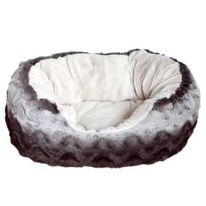 Grey and Cream Snuggle Plush Oval