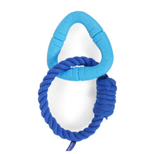 Load image into Gallery viewer, Battersea Rope and Rubber Triangle Dog Toy, dog toy, battersea toy, rosewoodXbattersea, battersea, dog stimulation, dog enrichment, tug toy
